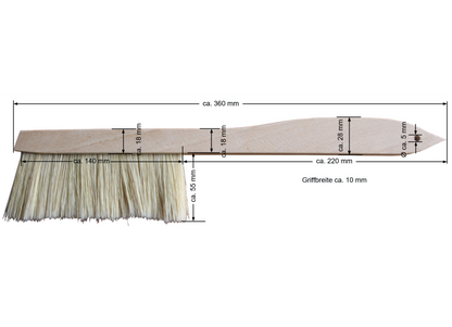 Imkerbesen Holzgriff helles Rosshaar Länge ca. 36 cm Version 2