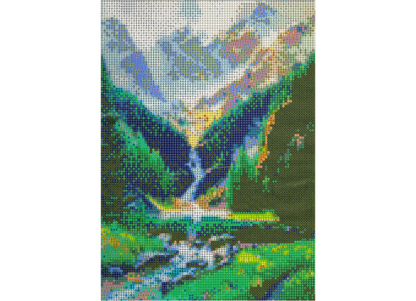 Wasserfall im Gebirgstal Diamond Painting 30 Farben 300 x 400 mm  CY-FJ00104