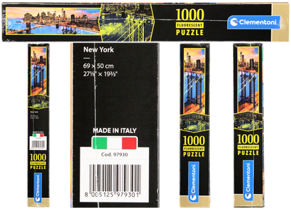 Skyline von New York Manhattan Clementoni Fluorescent Puzzle 1000 Teile 69x50 cm