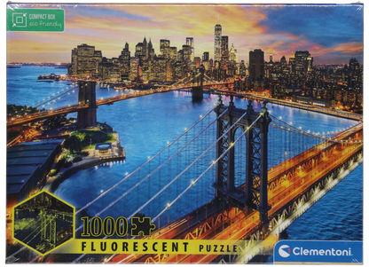 Skyline von New York Manhattan Clementoni Fluorescent Puzzle 1000 Teile 69x50 cm