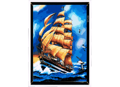 Segelschiff in voller Fahrt Malen nach Zahlen 21 Farben 3 Pinsel 40 x 50 cm
