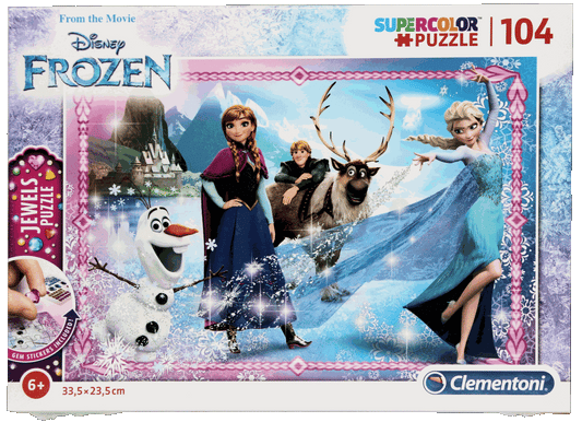 Frozen die Eiskönigin 104 Teile Clementoni Supercolor Puzzle mit Glitzersteine
