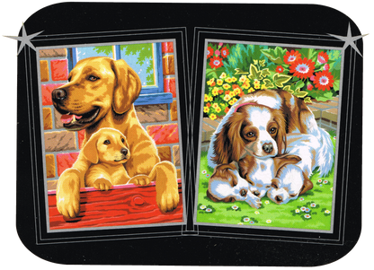 Hunde mit Welpen 2er-Set Sequin Art 0214 Malen nach Zahlen ab 8 Jahre 224x303 mm