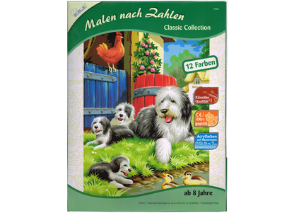 Bobtail Hunde-Familie Mammut Artists Collection Malen nach Zahlen 228x304 mm Tiere