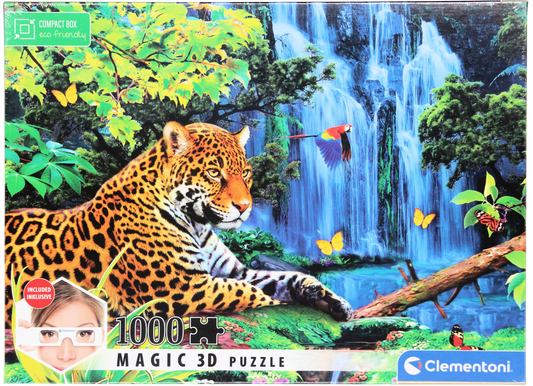 Jaguar Jungle Clementoni Magic 3D Puzzle 1000 Teile inkl. 3D-Brille 69 x 50 cm 98346