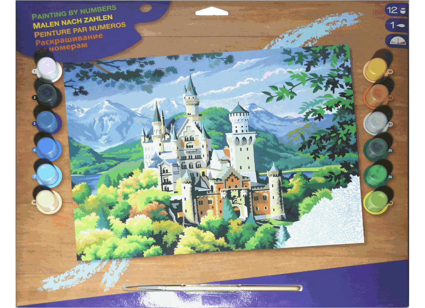 Schloss Neuschwanstein KSG 0128 Malen nach Zahlen ab 10 Jahre 382 x 292 mm