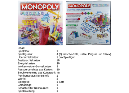 Monopoly Wolkenkratzer - Ein Familien-Strategiespiel ab 8 Jahre 2 - 4 Spieler