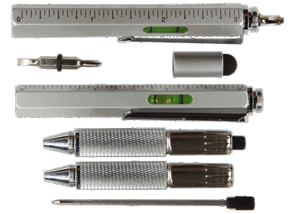 Balvi Multifunktionsstift The Architect Aluminium silber 5 in 1