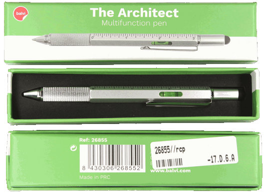 Balvi Multifunktionsstift The Architect Aluminium silber 5 in 1