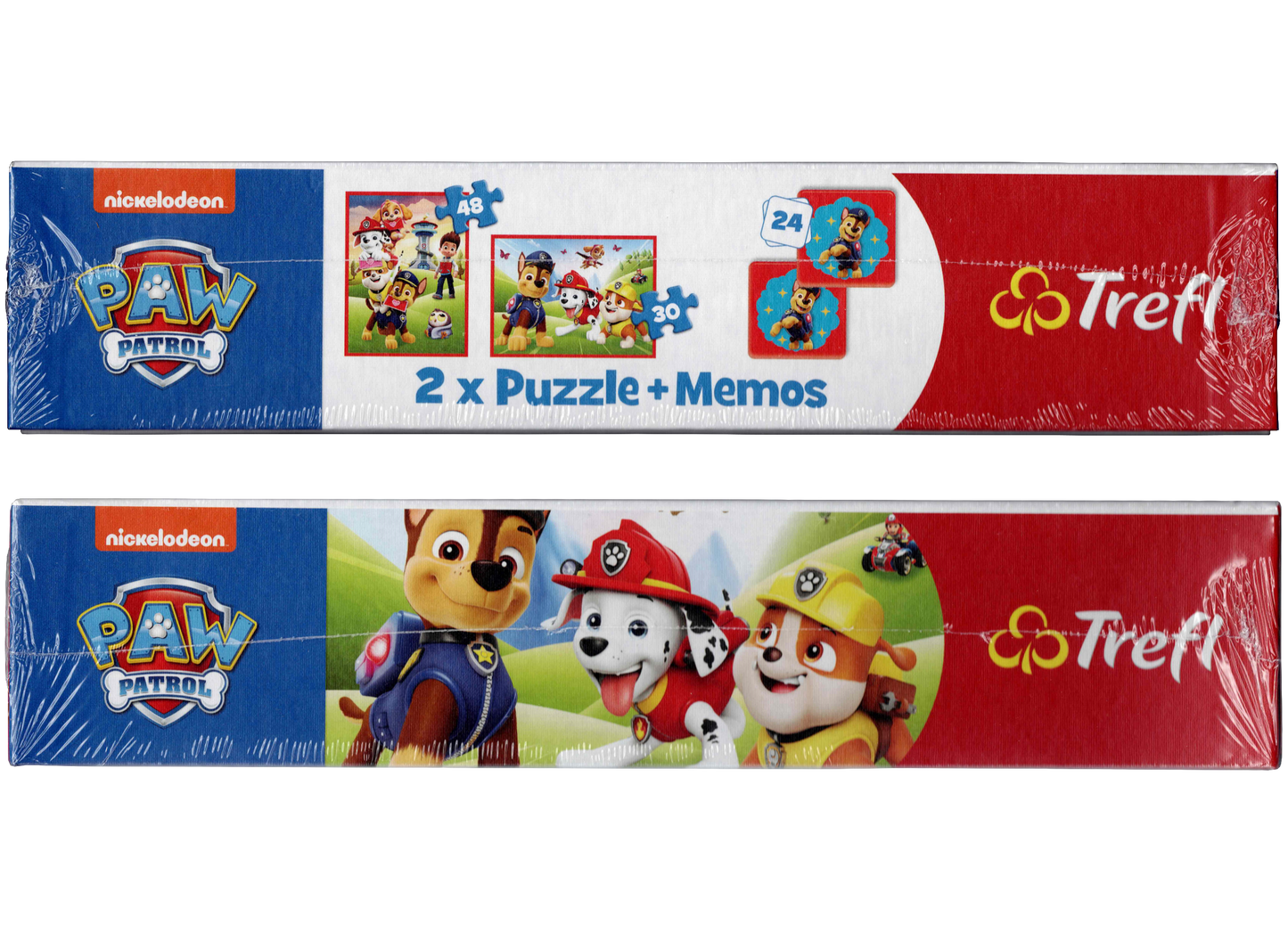 PAW Patrol Puzzle 30 + 48 Teile und Memory 2 x 12 Karten ab 3 Jahre Trefl 93337