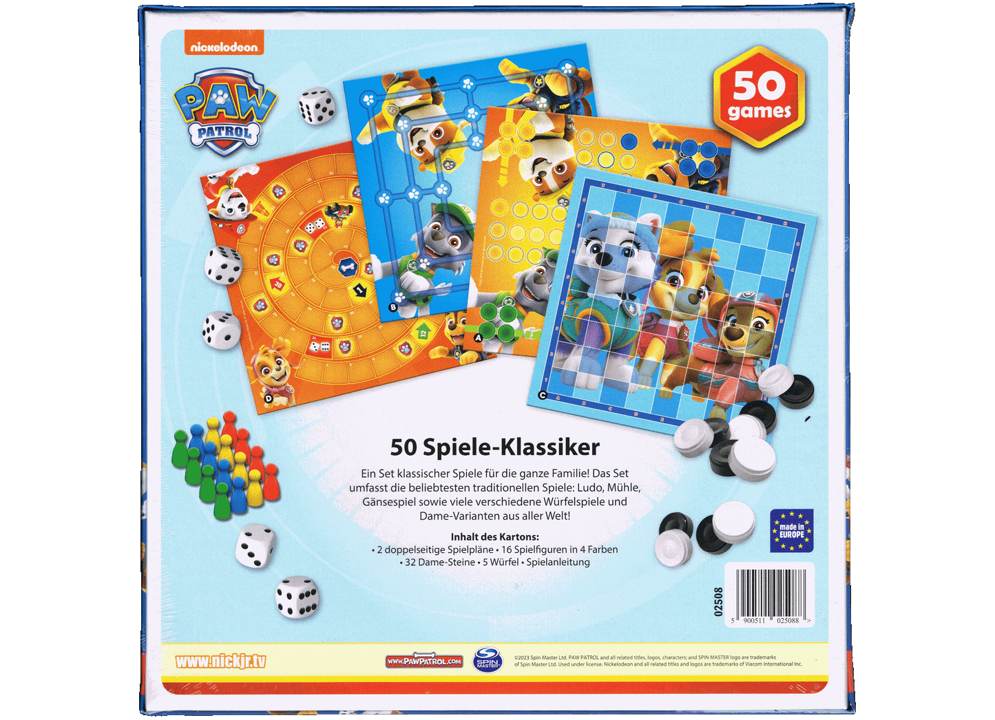 PAW Patrol 50 Spiele Spielesammlung Trefl 02508 für 2 bis 4 Spieler ab 5 Jahre