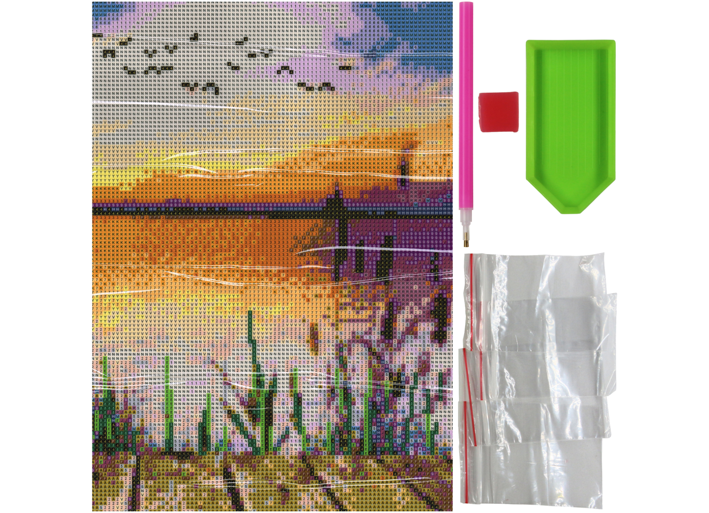 See vom Steg Schilf Meer Diamond Painting 20 Farben 300  x 400 mm W1256