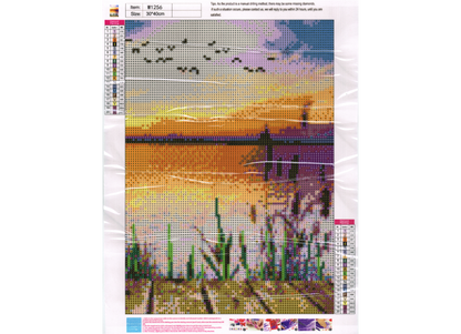 See vom Steg Schilf Meer Diamond Painting 20 Farben 300  x 400 mm W1256