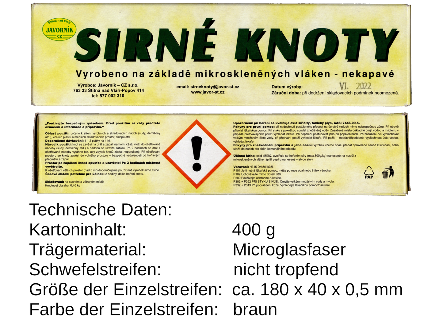 Edelstahl Schwefeldose Set mit 400 g Schwefelstreifen gelb zur Desinfektion bei Wachsmotte