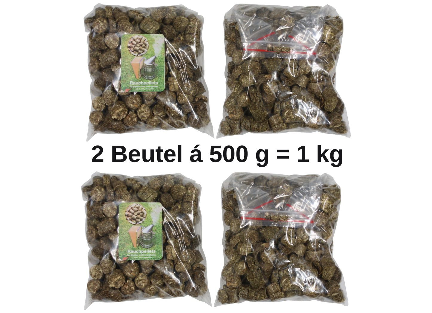 1 kg / 2 kg Rauchstoff Rauchpellets Graspellets Ø 14 mm - Ø 18 mm