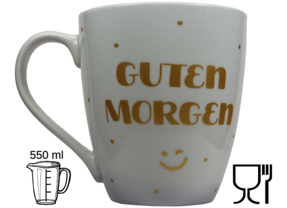 Jumbo Tasse XXL 550 ml mit Schriftzug "Guten Morgen"