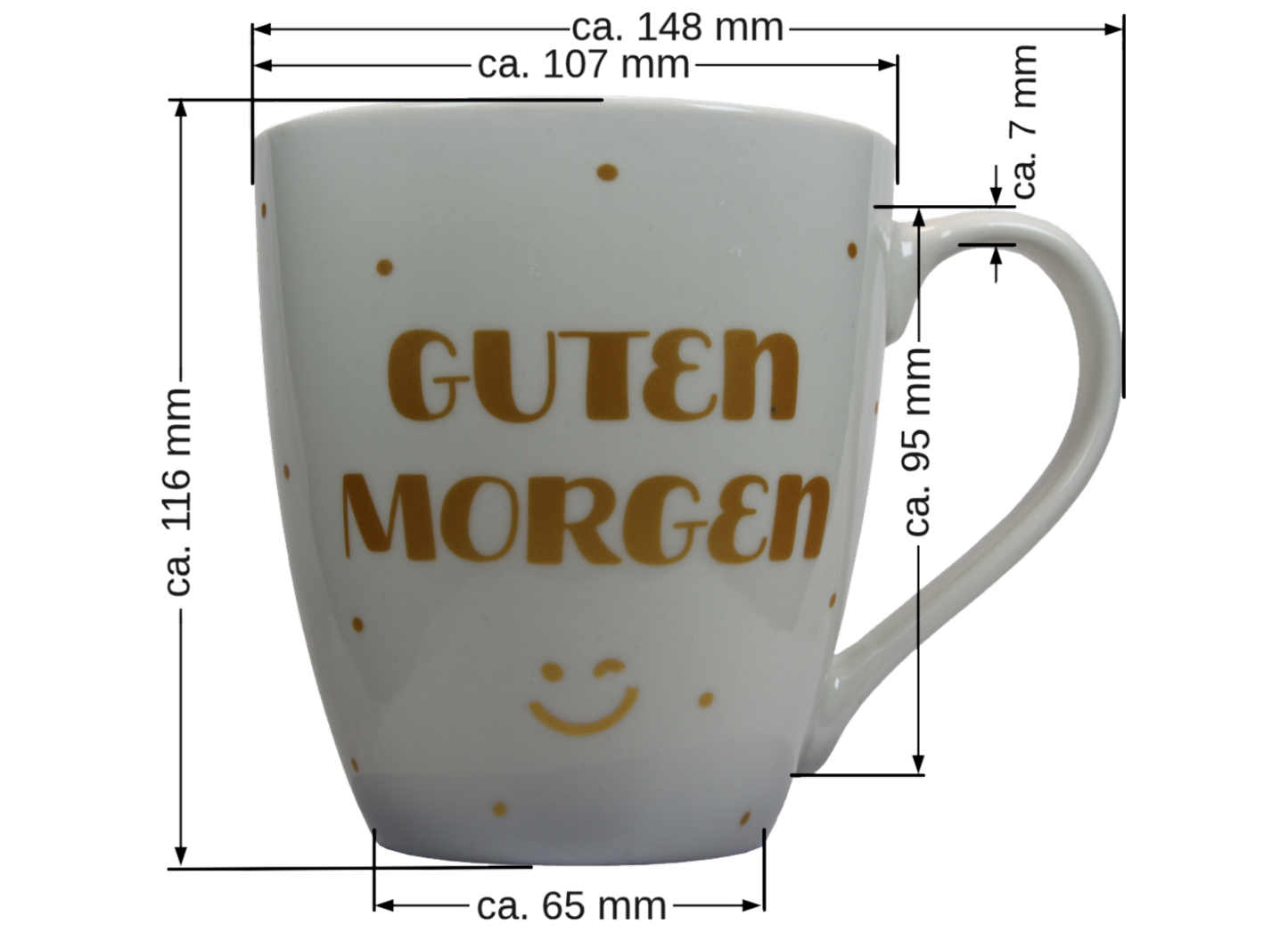 Jumbo Tasse XXL 550 ml mit Schriftzug "Guten Morgen"