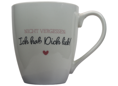 Jumbo Tasse XXL 550 ml mit Schriftzug "Nicht vergessen: Ich hab Dich lieb"