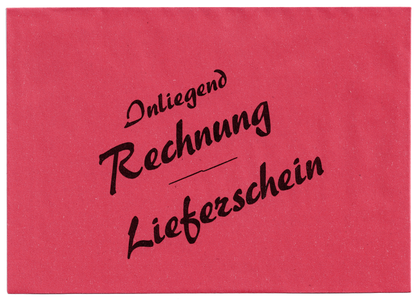 100 Briefumschläge DIN C6 rot Aufdruck "Innenliegend Rechnung - Lieferschein"