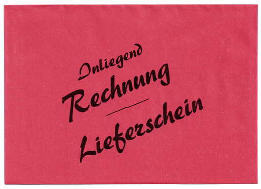 100 Briefumschläge DIN C6 rot Aufdruck "Innenliegend Rechnung - Lieferschein"