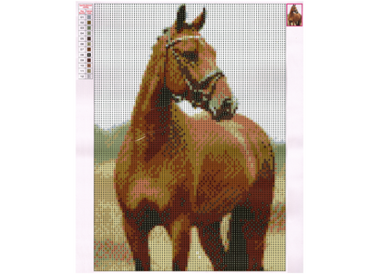 Braunes Pferd Diamond Painting 12 Farben 30 x 40 cm CR2013-21GE