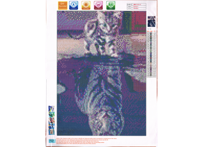 Katze spiegelt als Tiger Diamond Painting  27 Farben 300 x 400 mm CWB01224