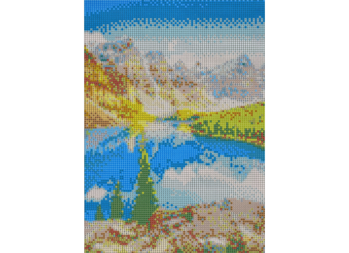 Bergsee vor Gebirgszug Diamond Painting 25 Farben 30 x 40cm  CY-FJ01113