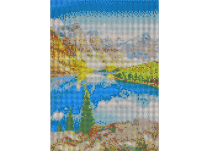 Bergsee vor Gebirgszug Diamond Painting 25 Farben 30 x 40cm  CY-FJ01113