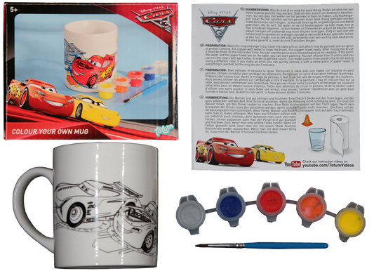 Cars 3 - Keramikbecher zum Ausmalen mit 5 Keramikfarben