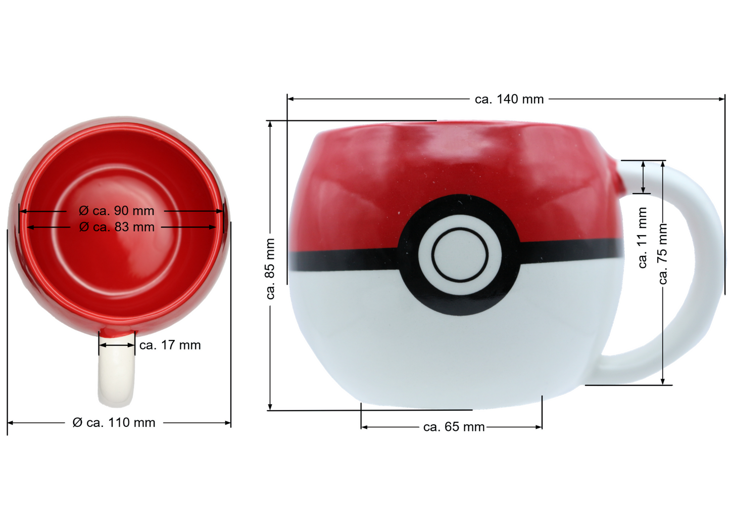 Jumbo Tasse XXL Pokemonball 475 ml