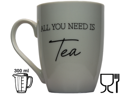 Jumbo Tasse XXL 300 ml mit Schriftzug "ALL YOU NEED IS Tea"