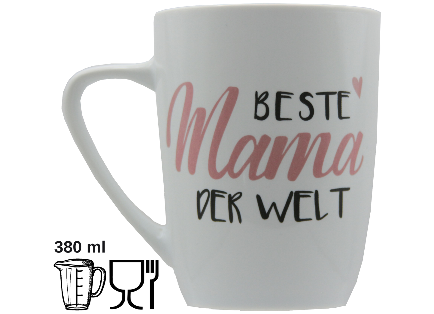 Jumbo Tasse XXL 380 ml mit Schriftzug "Beste Mama der Welt" oder "Bester Papa der Welt"