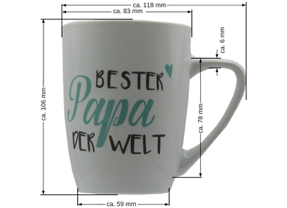 Jumbo Tasse XXL 380 ml mit Schriftzug "Beste Mama der Welt" oder "Bester Papa der Welt"