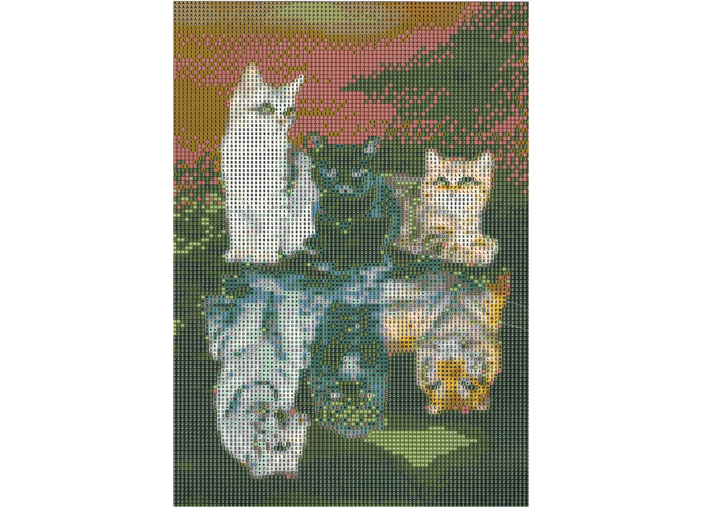 3 Katzen in Pfütze zu 3 Raubtiere Diamond Painting  26 Farben 30x40 cm  LC6343