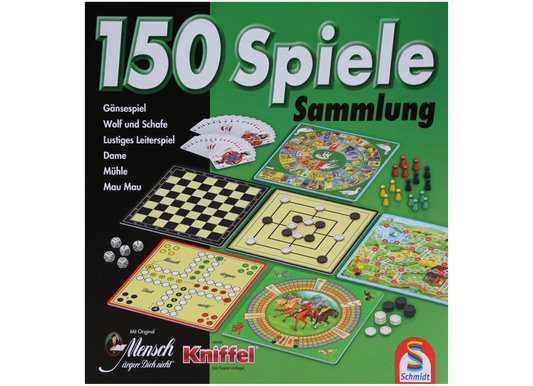 Schmidt 150 Spiele 49141 Spielesammlung grün für 2 - 8 Spieler ab 6 Jahre