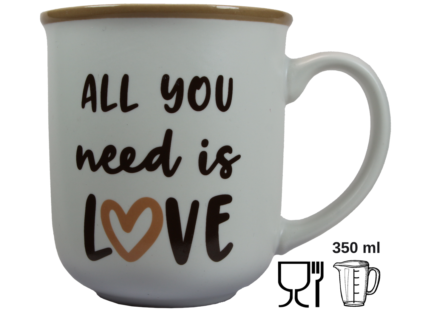 Jumbo Tasse XXL 350 ml mit Schriftzug "All you need is LOVE"