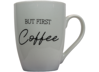 Jumbo Tasse XXL 300 ml mit Schriftzug "But First Coffee"