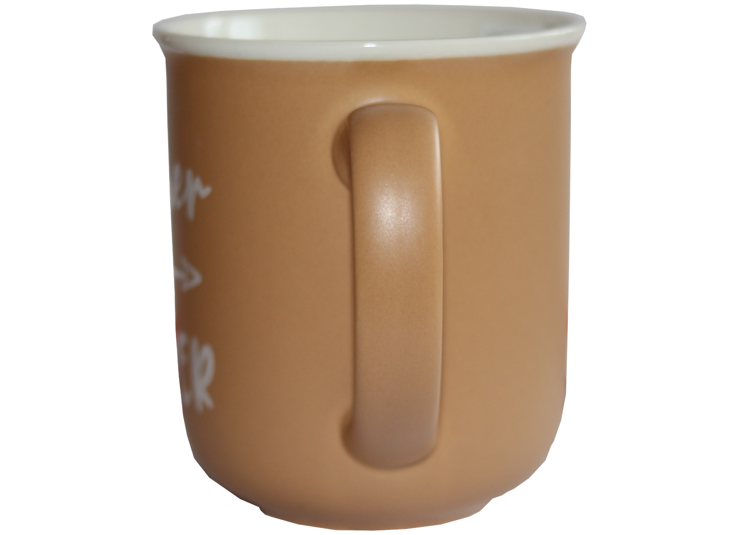 Jumbo Tasse XXL 350 ml hellbraun mit weißem Schriftzug "Together --> FOREVER"