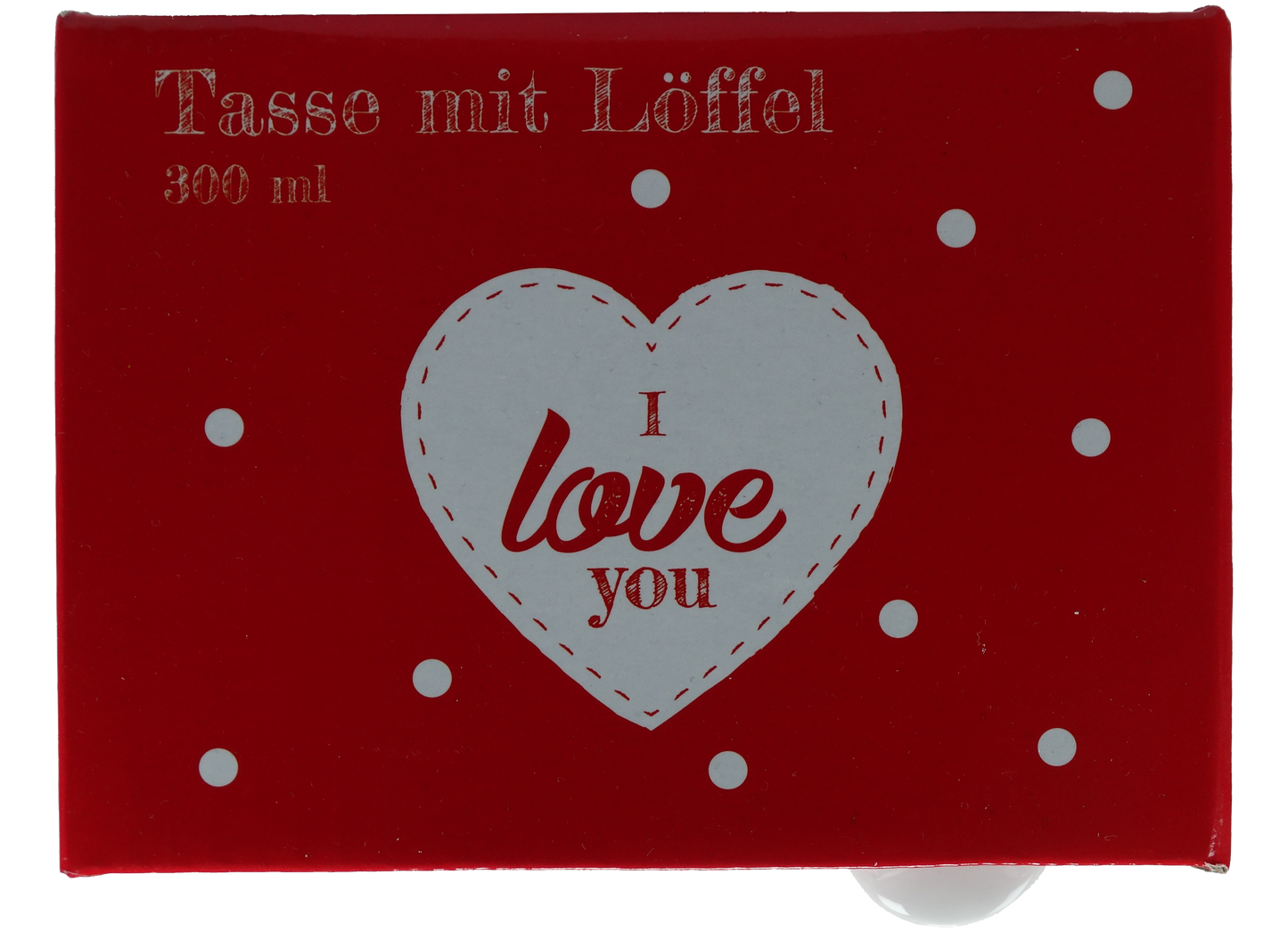 Jumbo Tasse XXL 300 ml mit Schriftzug "I love You" in Geschenkbox