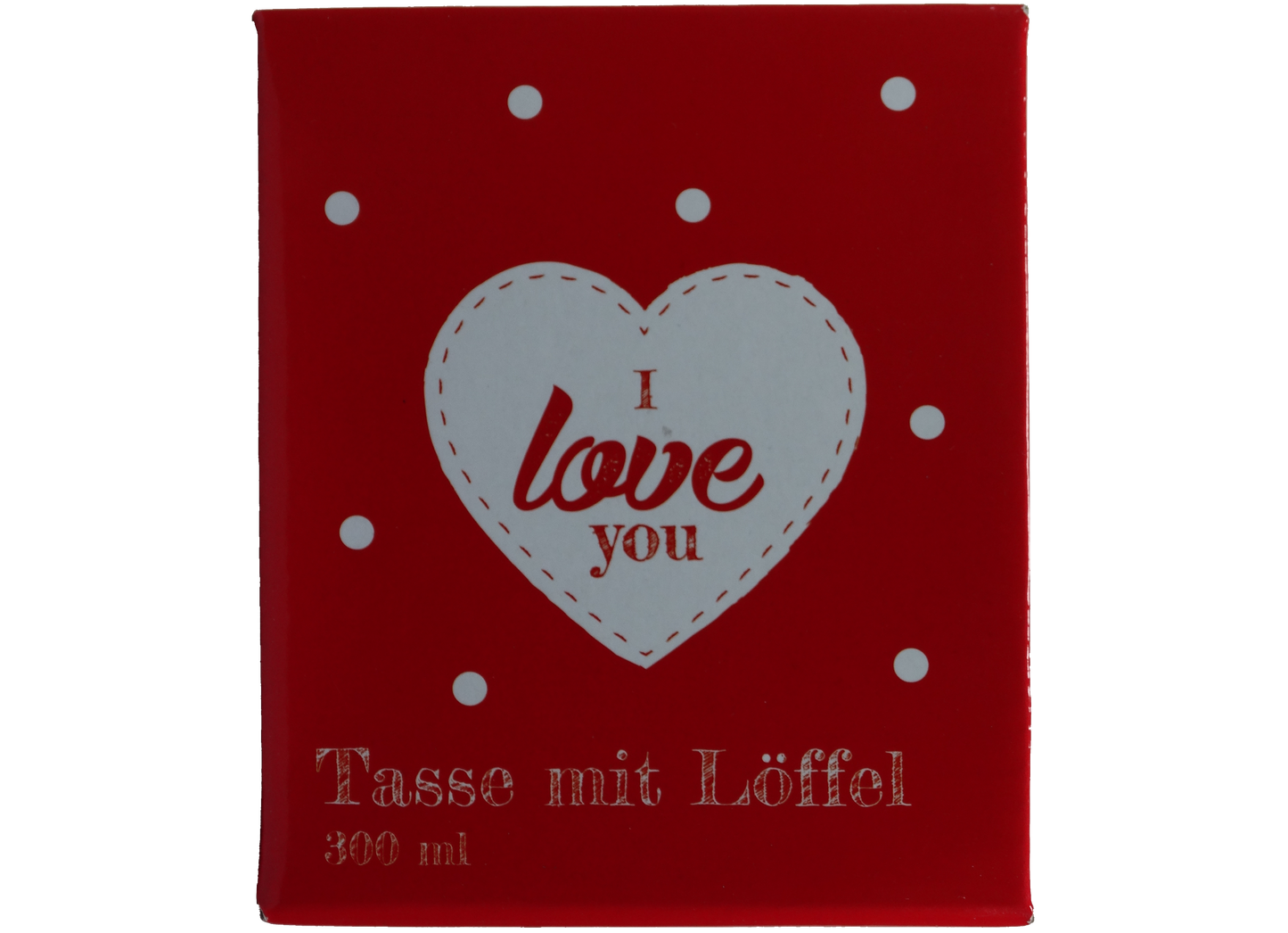 Jumbo Tasse XXL 300 ml mit Schriftzug "I love You" in Geschenkbox