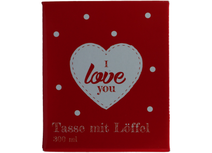 Jumbo Tasse XXL 300 ml mit Schriftzug "I love You" in Geschenkbox