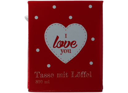 Jumbo Tasse XXL 300 ml mit Schriftzug "I love You" in Geschenkbox