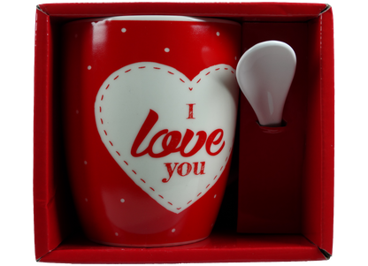 Jumbo Tasse XXL 300 ml mit Schriftzug "I love You" in Geschenkbox