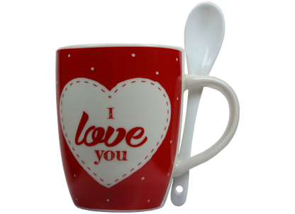 Jumbo Tasse XXL 300 ml mit Schriftzug "I love You" in Geschenkbox