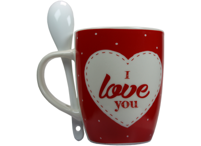 Jumbo Tasse XXL 300 ml mit Schriftzug "I love You" in Geschenkbox