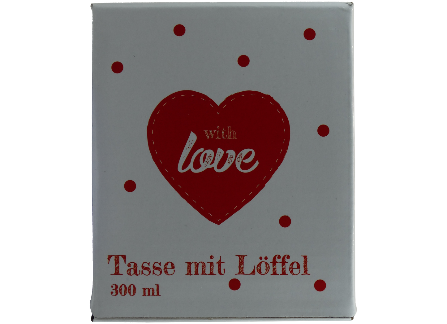 Jumbo Tasse XXL 300 ml weiß mit Schriftzug "With love" in Geschenkbox