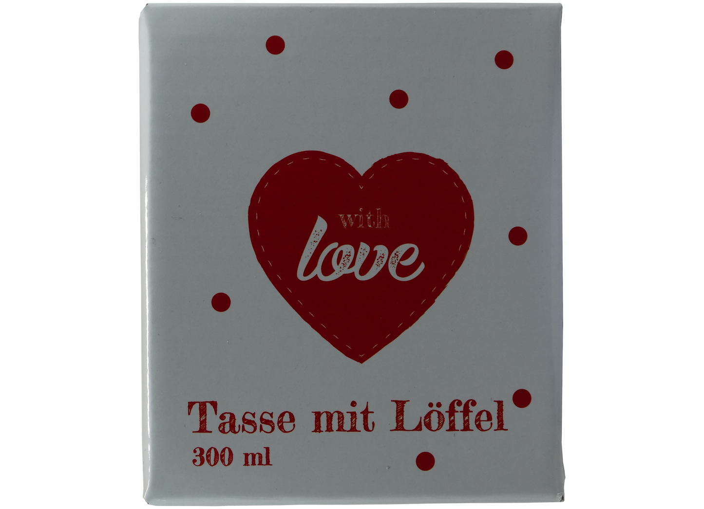 Jumbo Tasse XXL 300 ml weiß mit Schriftzug "With love" in Geschenkbox