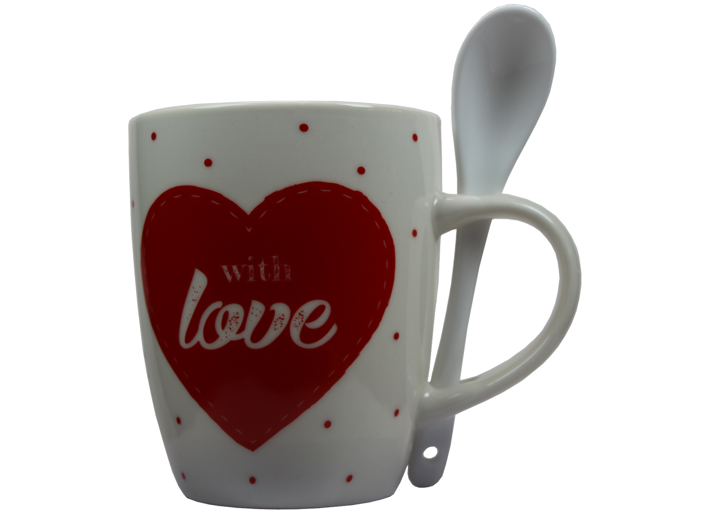 Jumbo Tasse XXL 300 ml weiß mit Schriftzug "With love" in Geschenkbox