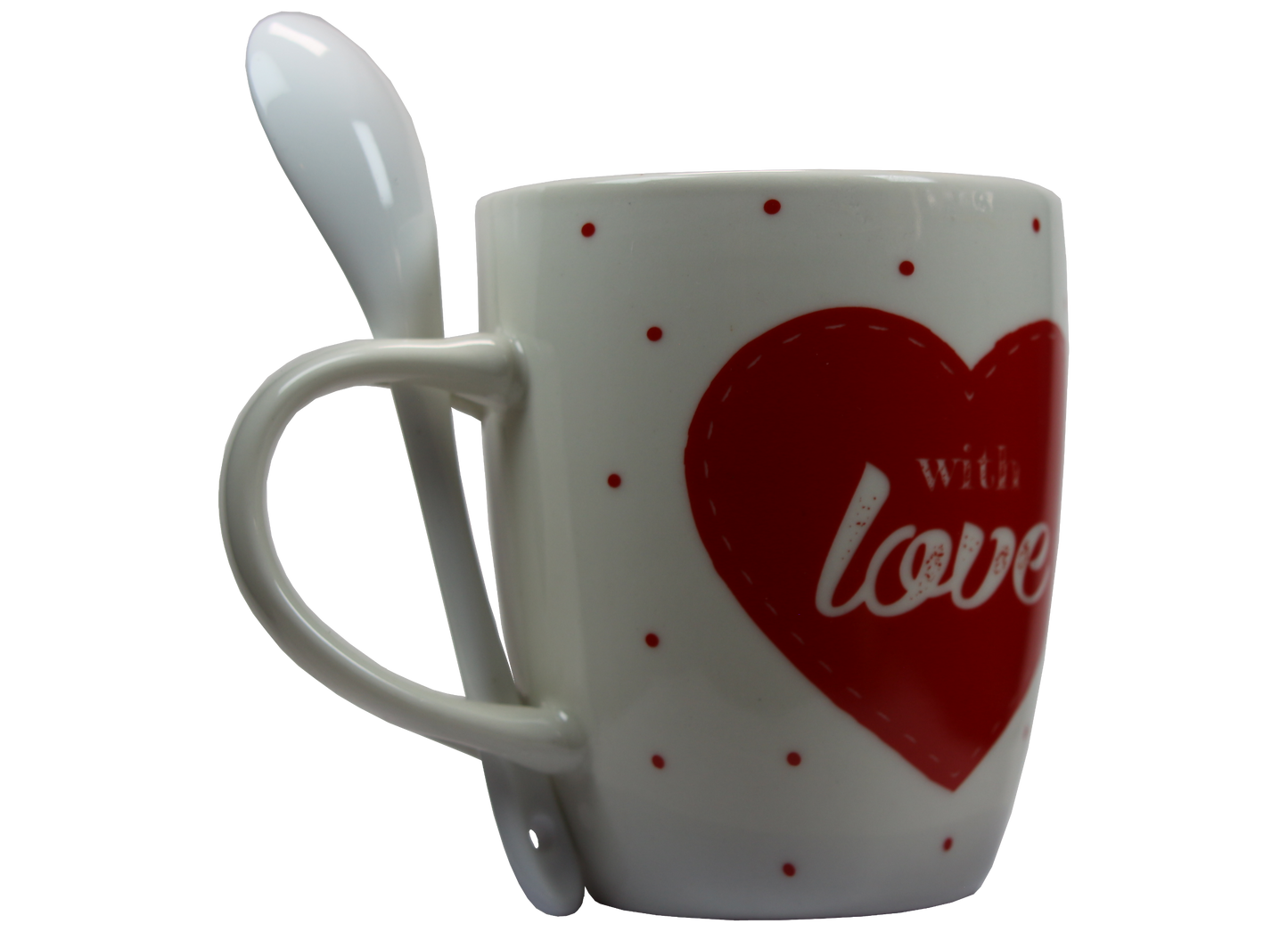 Jumbo Tasse XXL 300 ml weiß mit Schriftzug "With love" in Geschenkbox