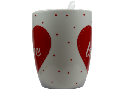 Jumbo Tasse XXL 300 ml weiß mit Schriftzug "With love" in Geschenkbox